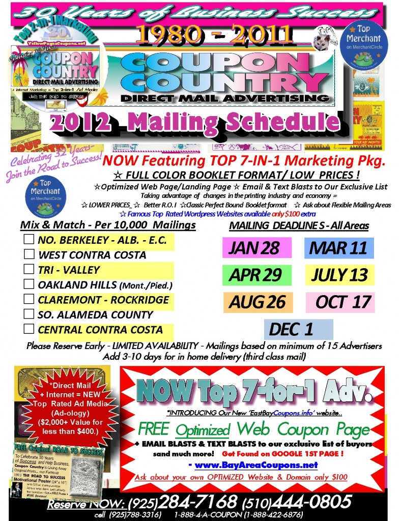 Coupon Deals Coupon Codes Printable Coupons Discounts 2012 MALING SCHEDULE2 784x1024 2012 MAILING SCHEDULE   Top 7 in 1 Marketing Package